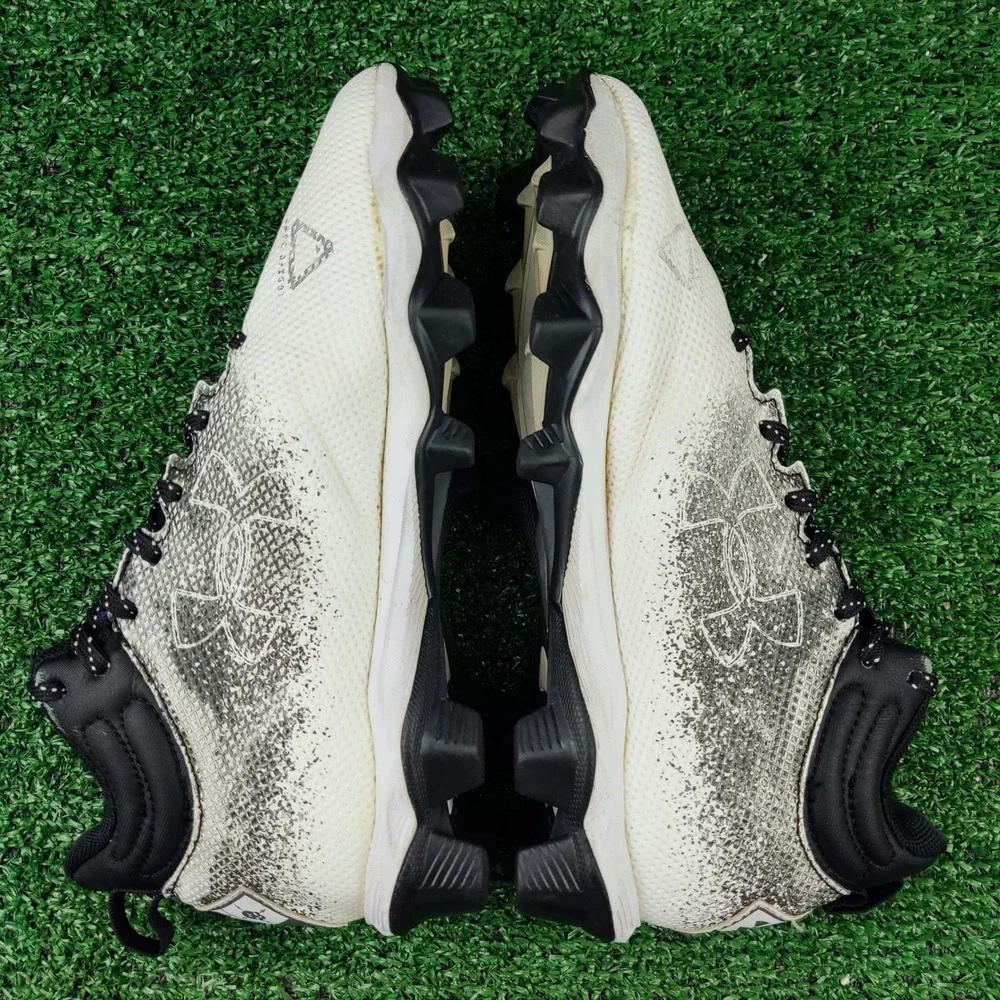 Under Armour Baseball Cleats Kid 4.5Y White Harper 7 Mid RM 3025087-001 Splatter